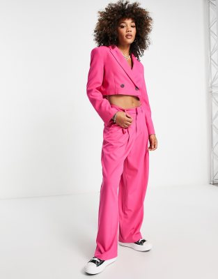 Bershka – Rosa byxor med hög midja