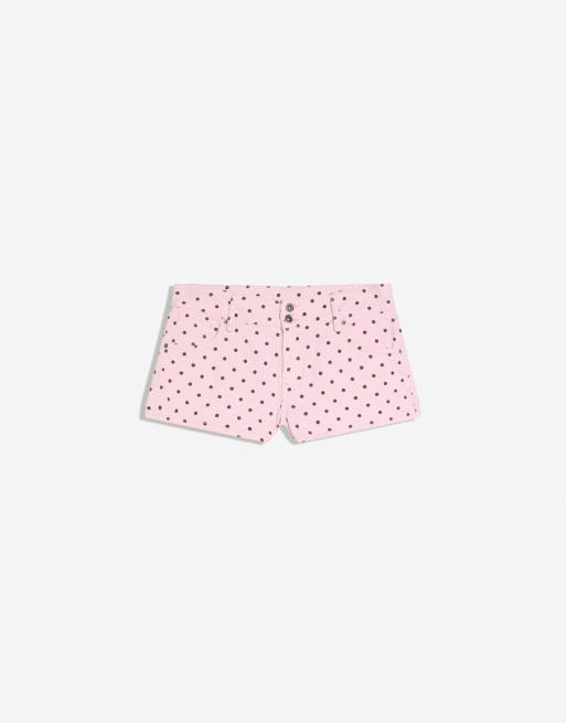 Bershka – Rosa, prickiga shorts, 3 av 4