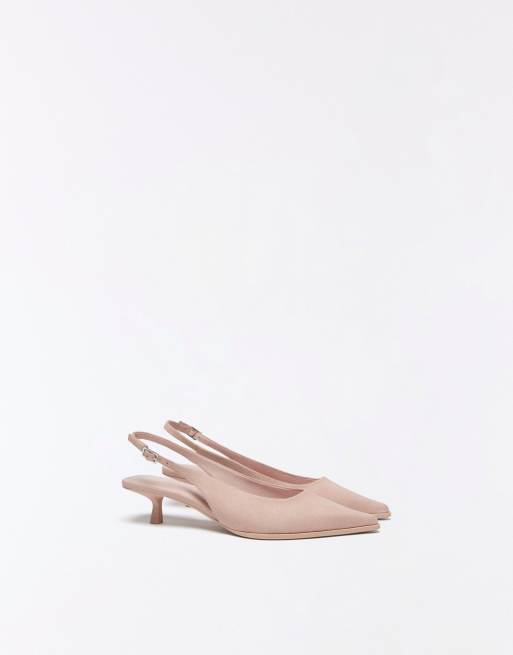 Bershka – Rosa skor med taxklack och hälrem, 2 av 4
