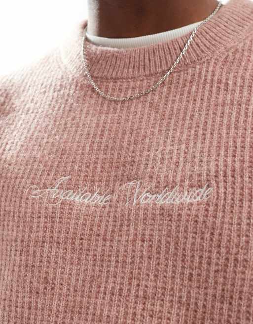 Bershka - Rosa strikket trøje med broderi, 2 af 4