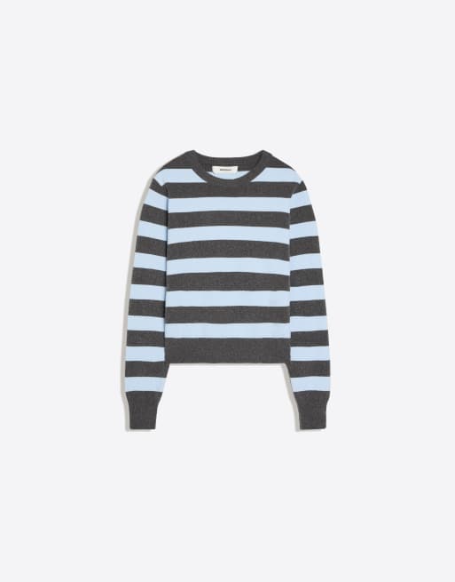 Bershka Round neck jumper in grey, 5 of 5
