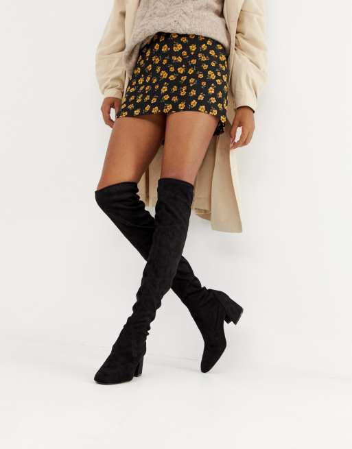 Bershka round toe OTK boot ASOS