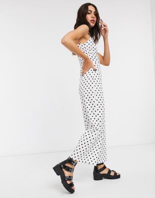 polka dot jumpsuit white