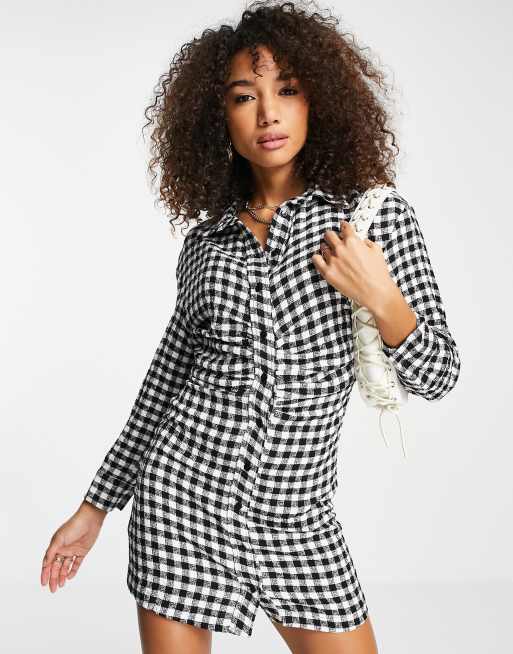 Bershka on sale gingham dress