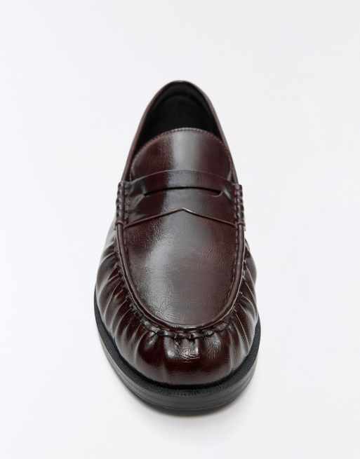 Bershka Ruched loafers in brown, 6 of 6