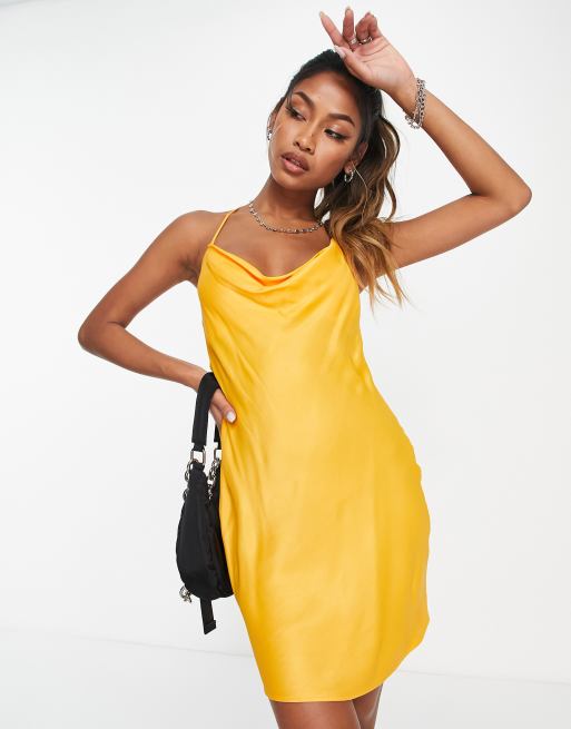 Ruched side outlet slip dress