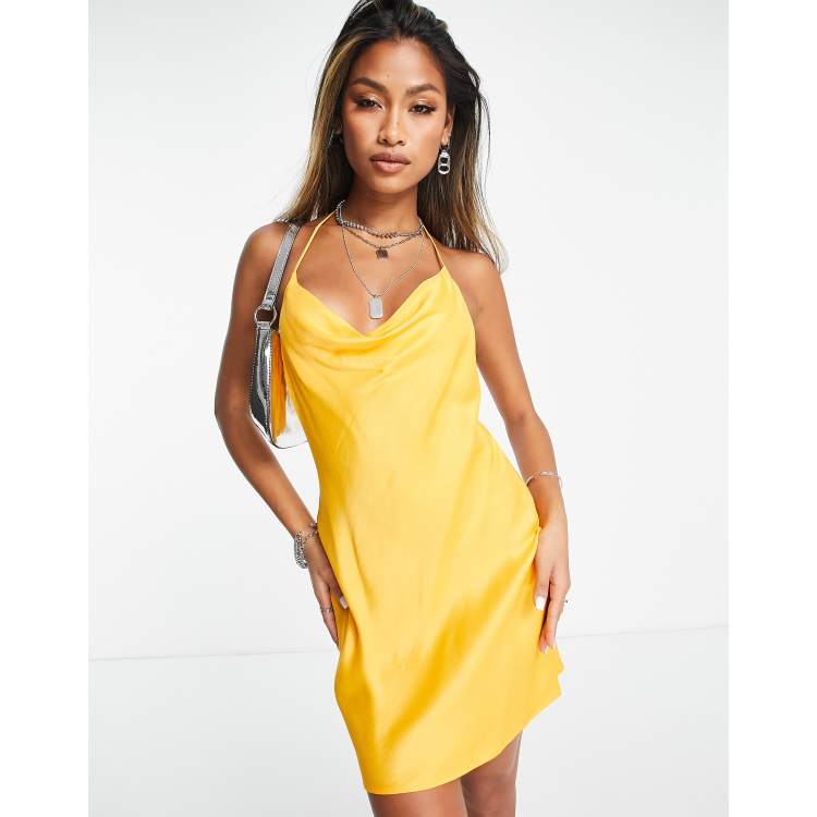 Yellow cowl neck store dress