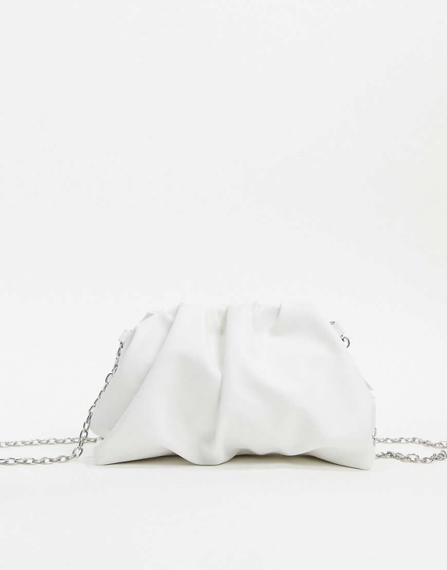 Bershka ruched small bag in white
