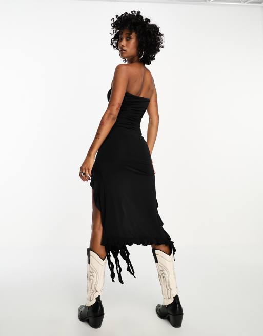 Bershka fringe hot sale dress