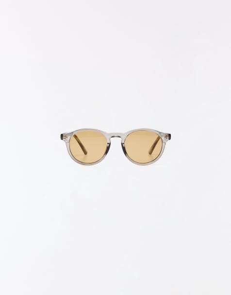 Bershka – Runde Sonnenbrille mit transparentem Gestell und Animal-Print - view 1