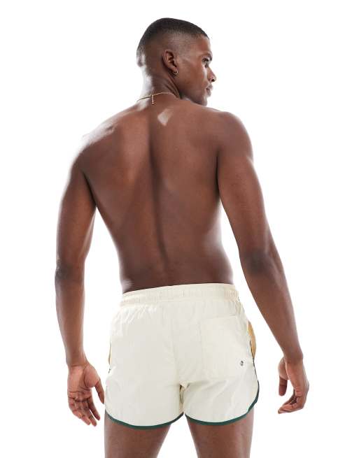 Bershka runner swim shorts in sand