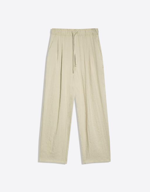 Bershka Rustic baggy trousers in green, 4 of 4