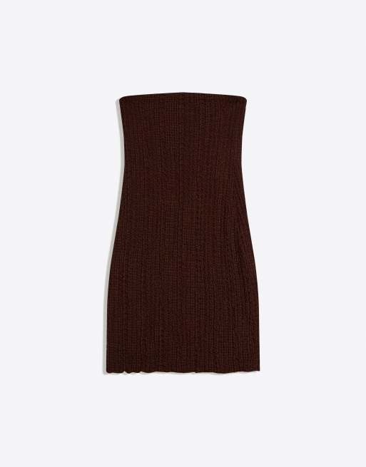 strapless open back dress Baseline Rib Mini Dress Black main image 1