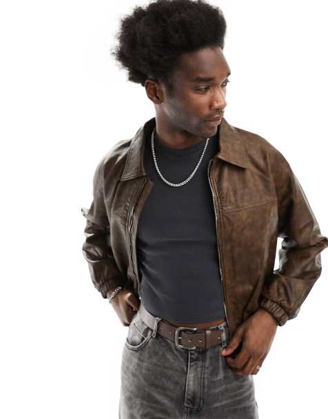 Men's Bomber Jackets, Leather & Suede Bomber Jackets