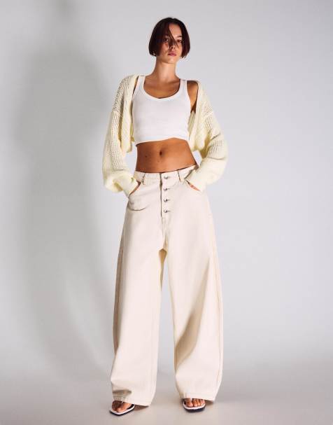 Bershka Rustic cardigan in ecru - view 1