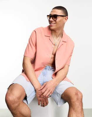 Bershka rustic relaxed shirt in rust - ASOS Price Checker