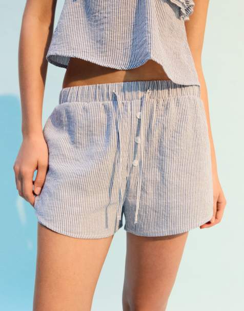 Bershka rustic shorts in blue  - view 1