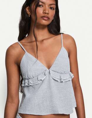 Bershka rustic tank top in blue - view 1