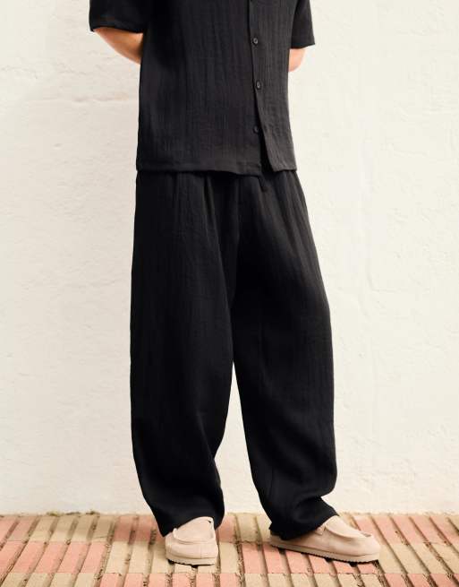Bershka - Rustieke baggy broek in zwart, 2 van 4