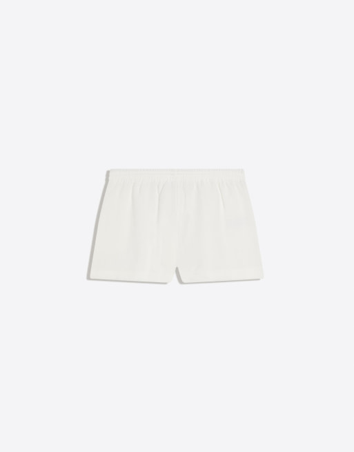 Bershka - Rustieke short met elastische taille in wit, 6 van 6