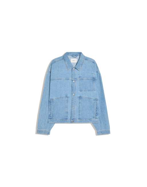 Bershka rutig denimskjorta i ljusblått, 4 av 4