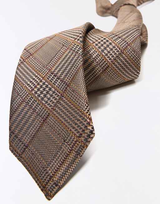 Bershka rutig slips i brun, 2 av 4
