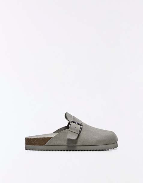 Bershka sabot casual con fibbia grigi - view 1