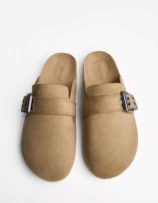 Bershka - Sabots avec boucle - Fauve-Marron