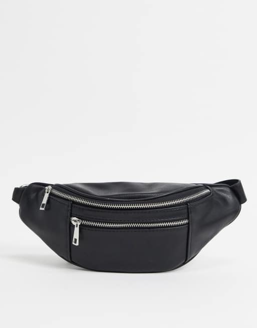 Bershka Sac banane avec sangle illets Noir