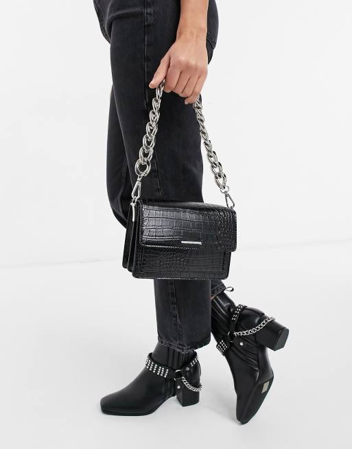 Sac bandouliere outlet noir avec chaine