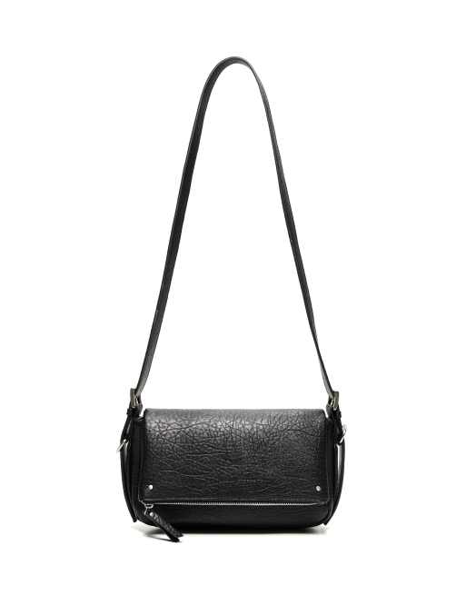 Bershka sac bandoulière effet cuir zippé noir, 4 de 4