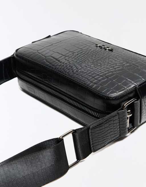 Bershka Sac bandoulière rigide texturé noir, 3 de 5