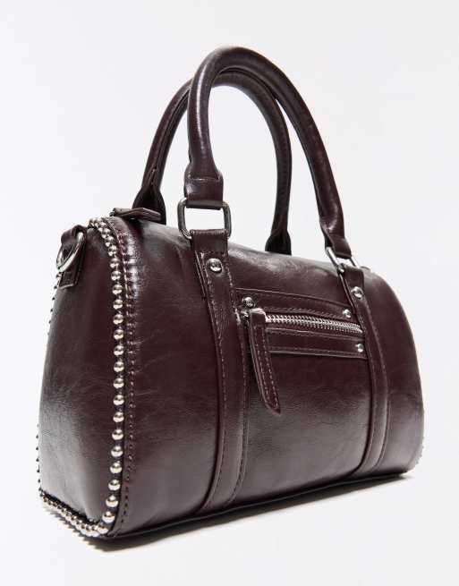 Bershka sac bowling en daim synthétique marron, 3 de 5