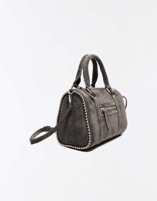 Bershka - Sac bowling en imitation cuir - Gris, 4 de 5
