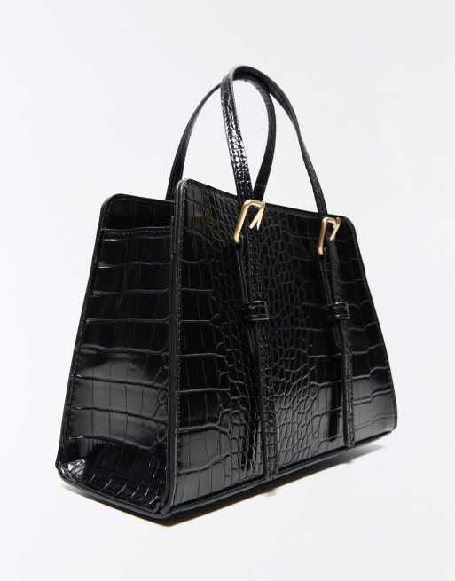 Bershka sac box texturé avec boucles en noir, 3 de 5
