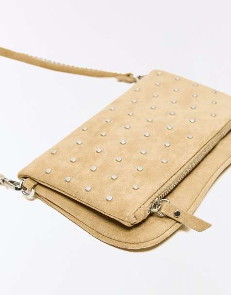 Bershka - Sac enveloppe clouté - Camel - view 1