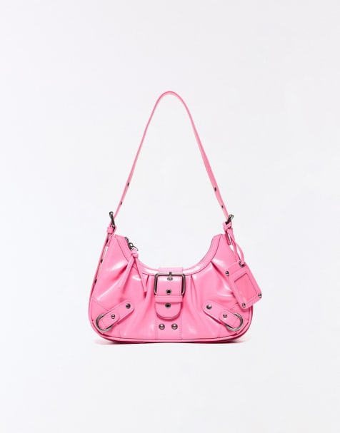 Bershka - Sac porté épaule avec boucle - Rose - view 1