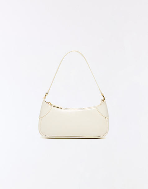 Bershka - Sac porté épaule en similicuir - Écru - view 1