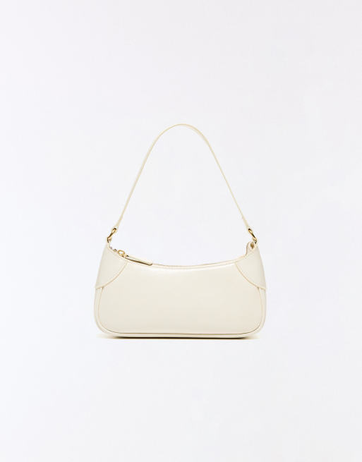 Bershka - Sac porté épaule en similicuir - Écru, 3 de 4