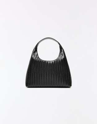 Bershka - Sac seau tissé - Noir