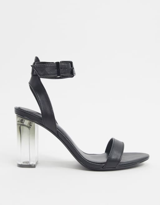 Bershka sandal with ankle strap and transparent heel