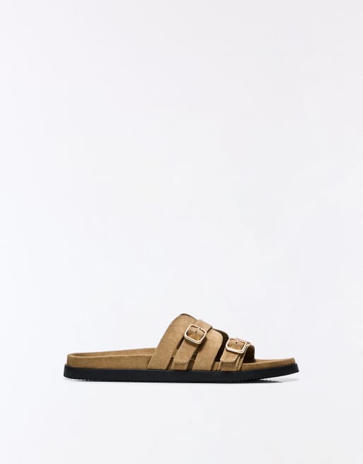 Bershka - Sandalen met gespdetail in lichtbruin, 2 van 4
