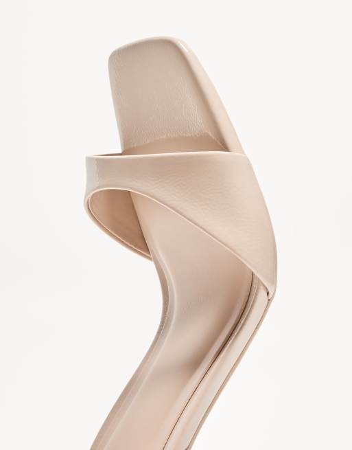 Bershka - Sandalen met hak en enkelbandjes in beige  , 2 van 4
