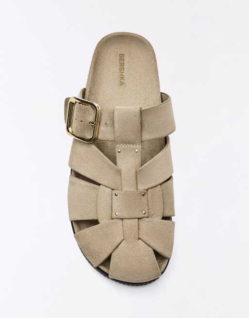 Bershka sandales mules ajourées beige, 4 de 7