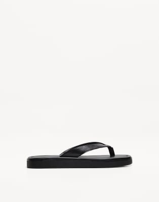 Bershka - Sandales plates à brides - Noir