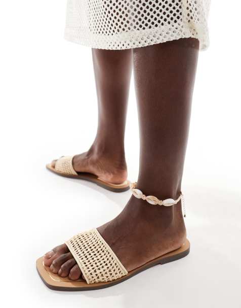 Bershka - Sandali bassi color sabbia con design intrecciato - view 1
