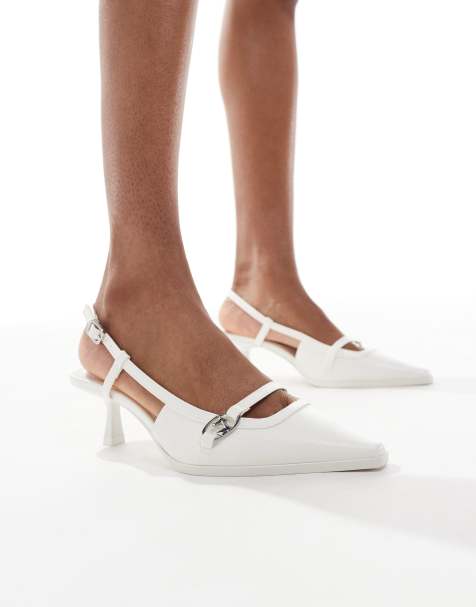 Bershka - Sandali bianchi a punta con tacchetti a spillo - view 1
