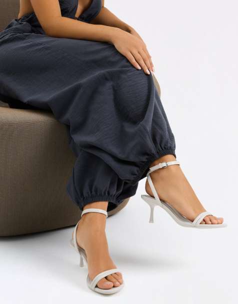 Bershka - Sandali con tacco a spillo bianchi - view 1