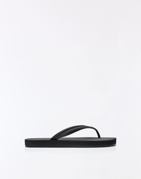Bershka - Sandali infradito bassi neri - view 1