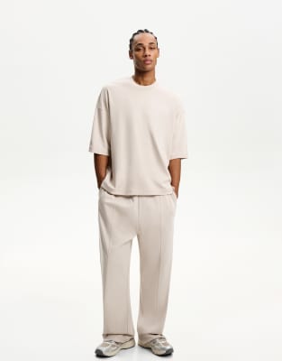 Bershka – Sandfärgade byxor med vida ben - view 1
